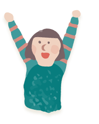 万歳をしてエールを贈る女の子女の子のイラスト